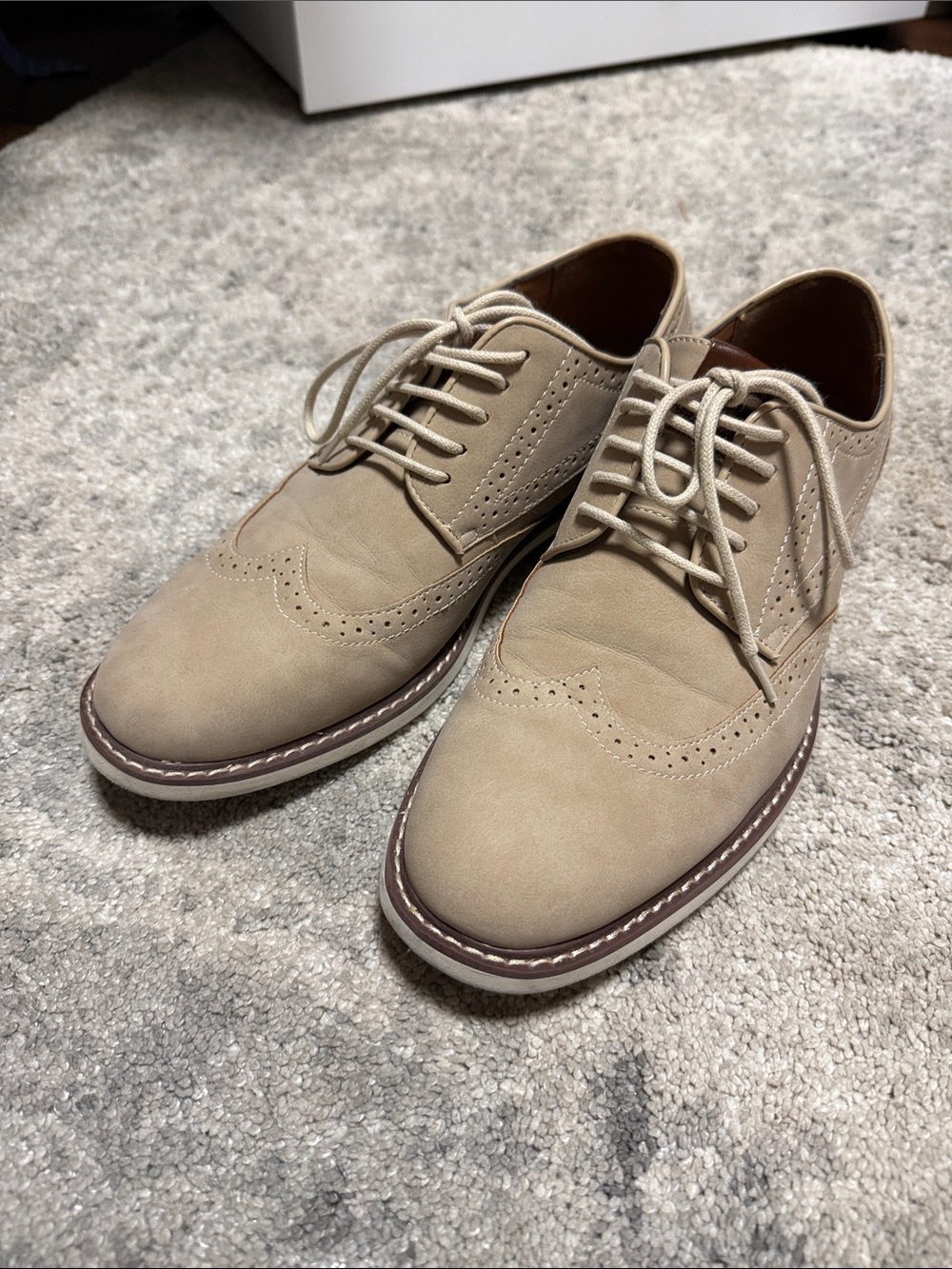 Tommy Hilfiger Beige Wingtip Derby Shoes